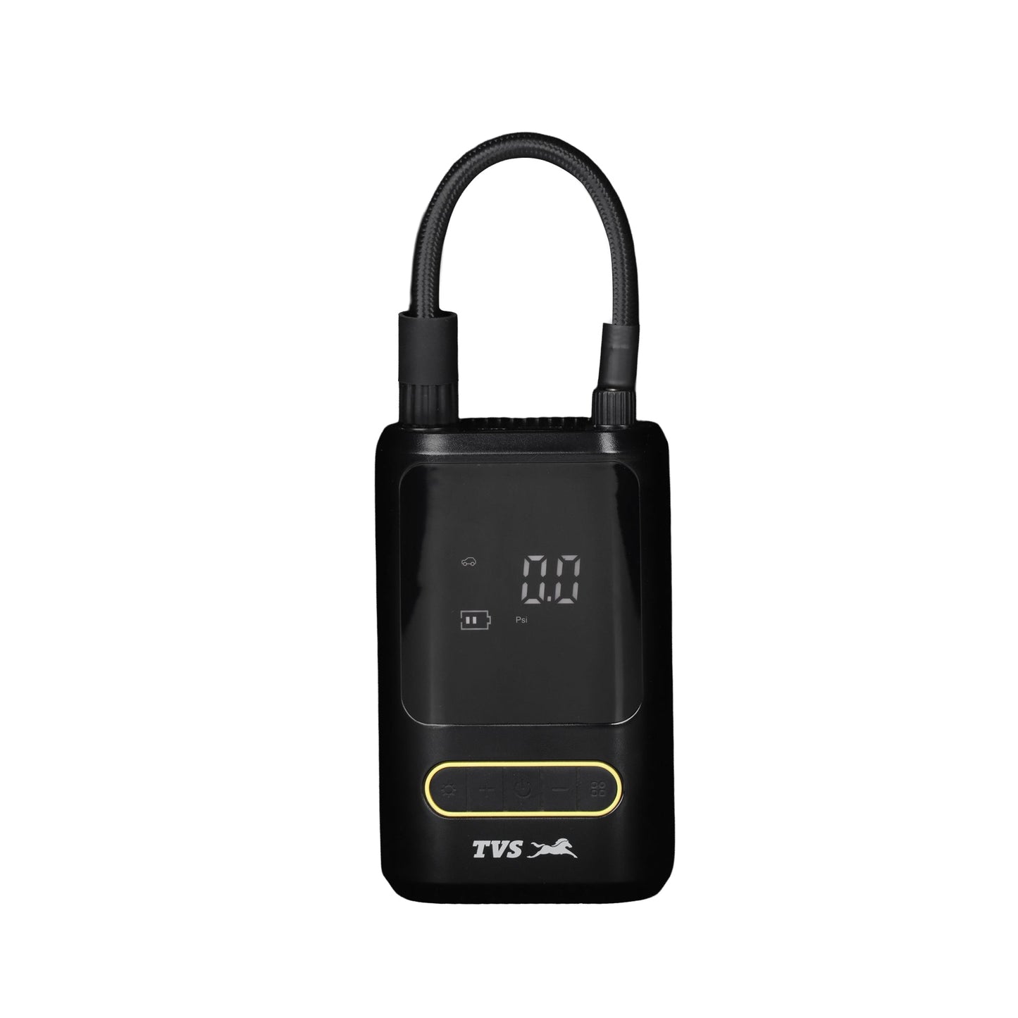 TVS Tyre Air Inflator 150 PSI Portable with Digital Display, LED Light, Multi-Nozzle & Multi-Mode Settings, Rechargeable 2000 mAh Battery for Car, Motorcycle, Bicycle & Sports Balls