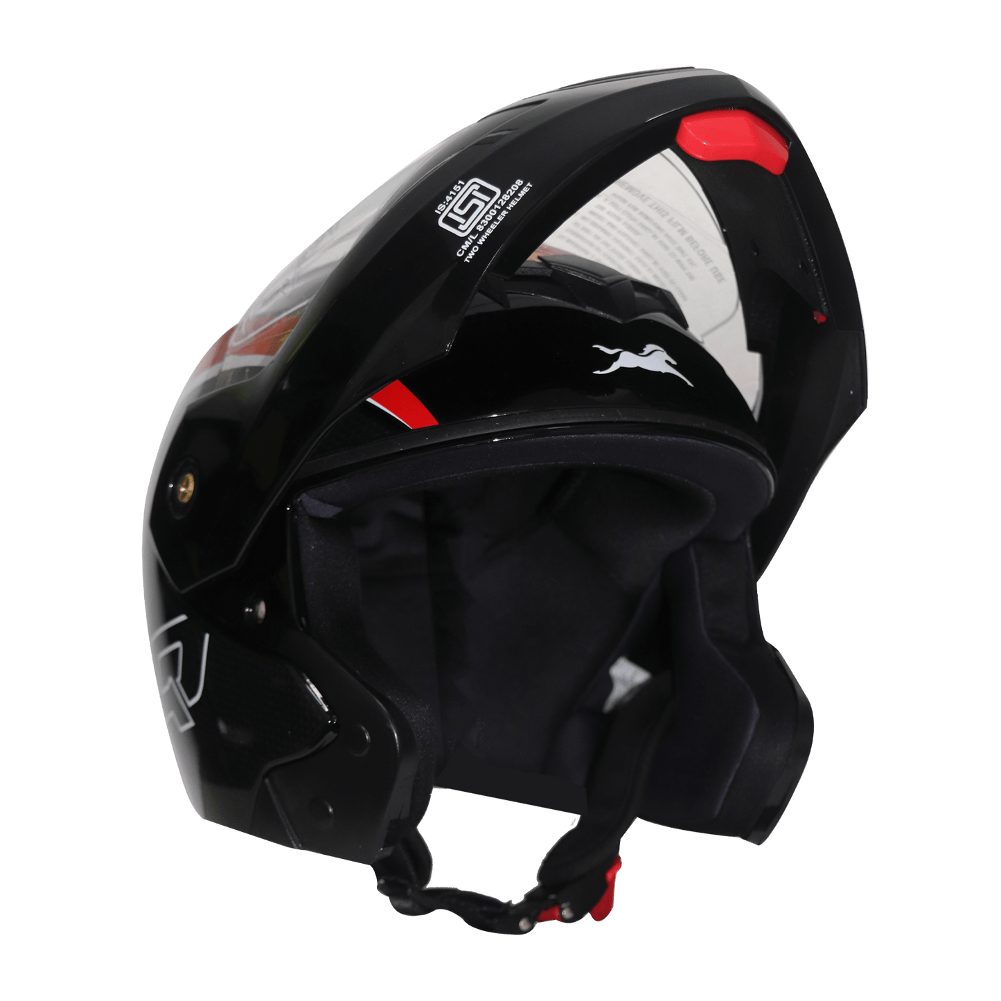 TVS Ntorq Edition Full Face Helmet | ISI Certified Color: Black & Red