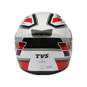 TVS Helmet Full Face White/Red Graphic Design for Extra Style
