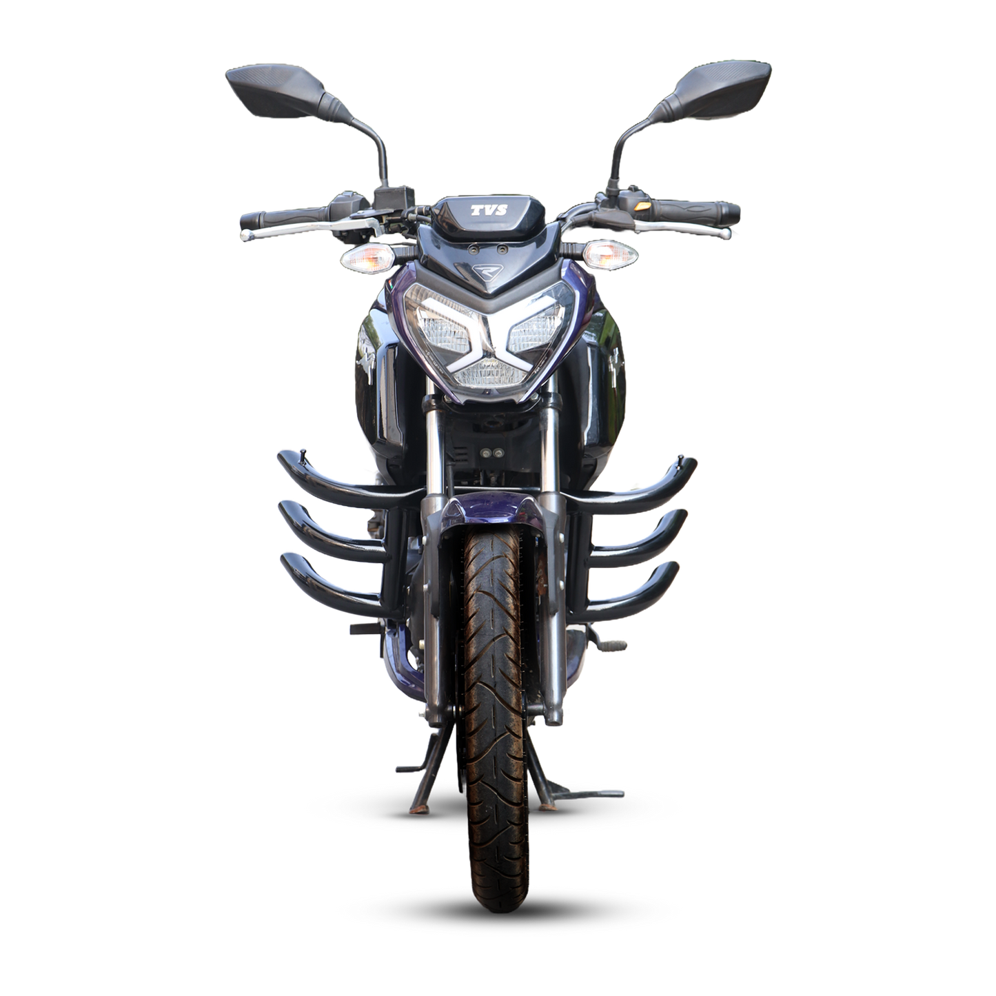 TVS Bull Bar Crash Guard – Protection for the Black Raider