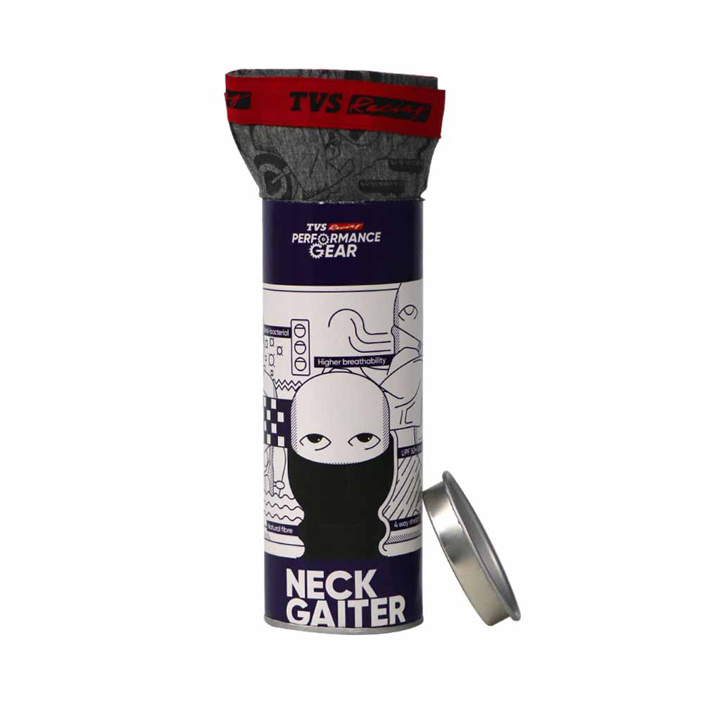 grey  TVS Racing Neck Gaiter - Ultimate Protection and Comfort for All Weather Conditions