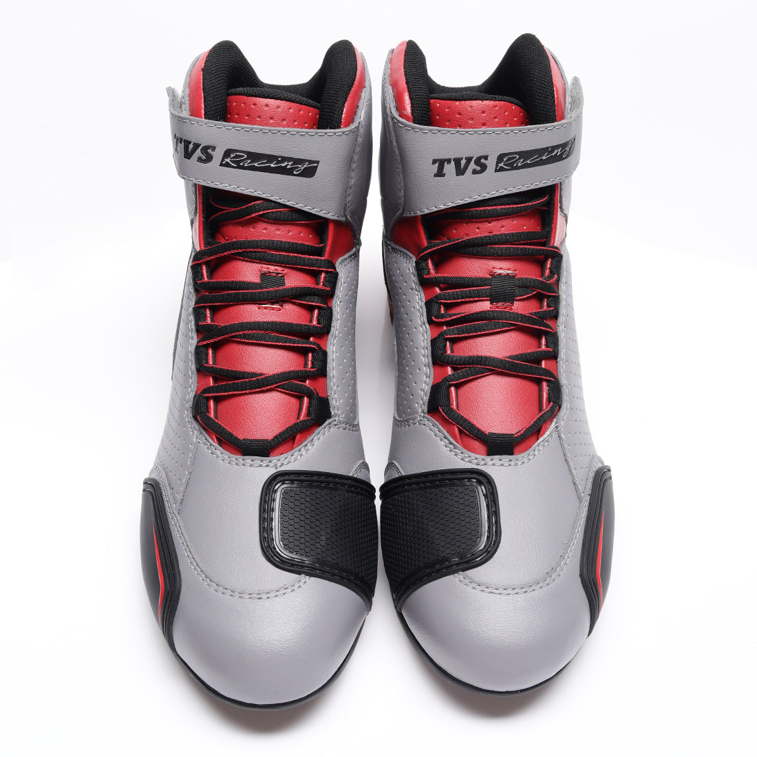  TVS Racing Ankle Length Riding Boots for Men:Anti-Microbial & Waterproof Riding Shoes with Reflective Panels, Ventilated Biker Boots with Ankle-Toe Protection-Premium Men's Riding Boots