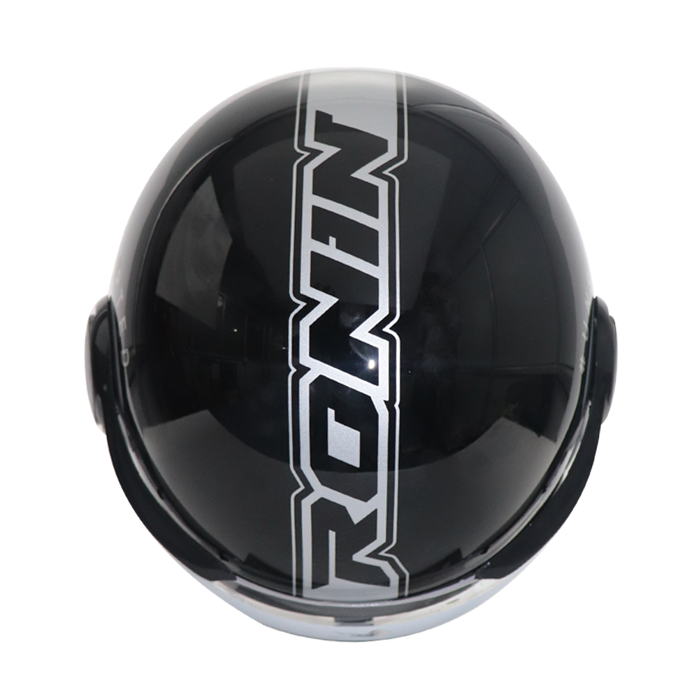  TVS RONIN Half Face Black Helmet - ISI Certified