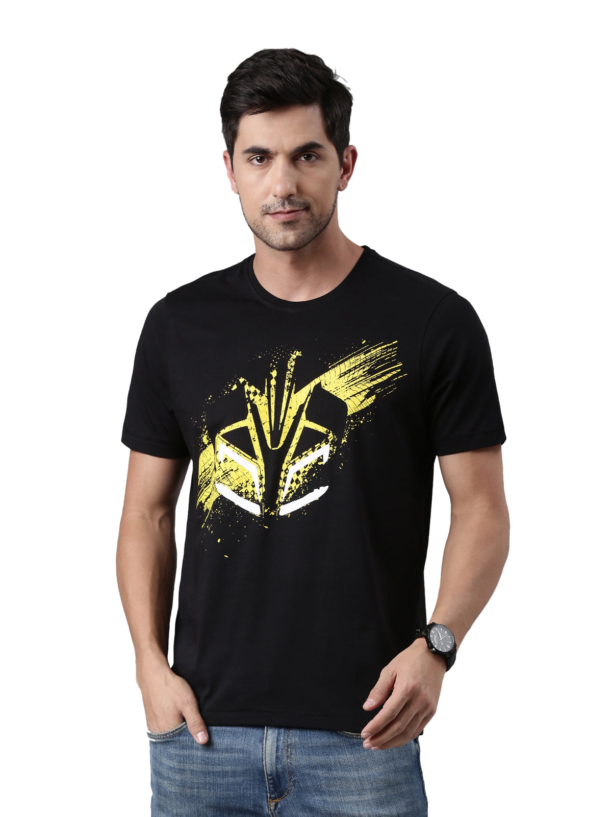  TVS Racing Arsenal Black Cyborg Crew neck T Shirt
