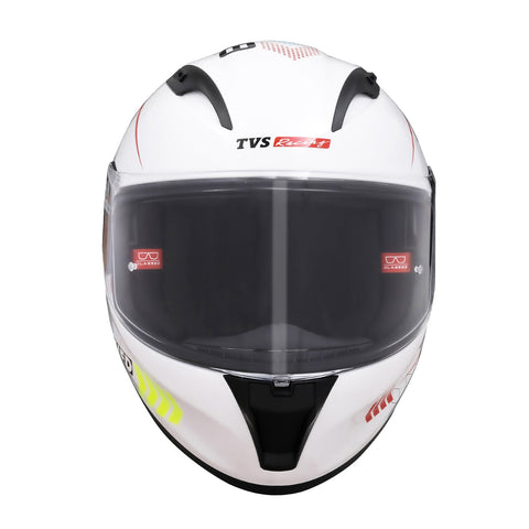 TVS Racing Dual Visor Helmet for Men – Anti-Fog Pin-Lock, Aerodynamic Design & DOT/ISI/ECE Certified – Premium Full Face Helmet For Men