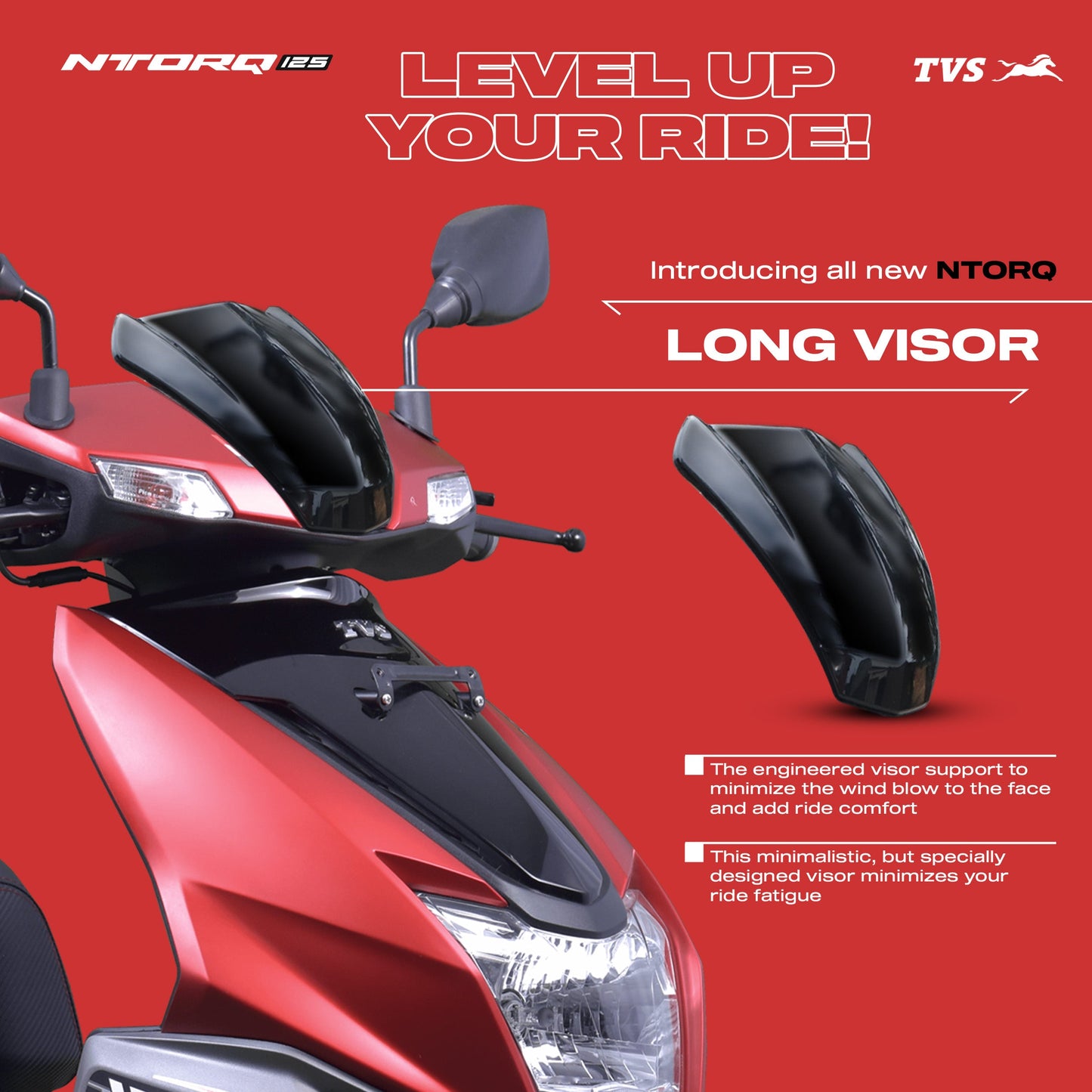 TVS Ntorq 125 Long Visor - Stylish Protection for Your Ride