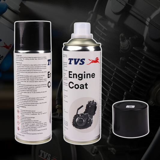 TVS Engine Coat for Bikes – Protects Against Dust & Friction | Enhances Glossy Finish | Easy Maintenance Formula