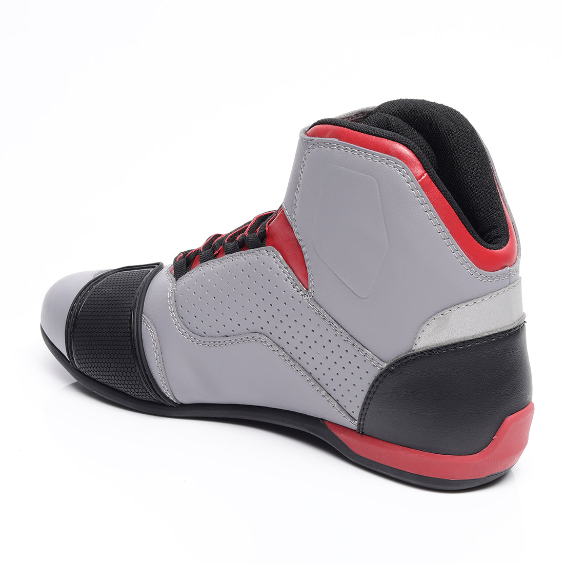  TVS Racing Ankle Length Riding Boots for Men:Anti-Microbial & Waterproof Riding Shoes with Reflective Panels, Ventilated Biker Boots with Ankle-Toe Protection-Premium Men's Riding Boots