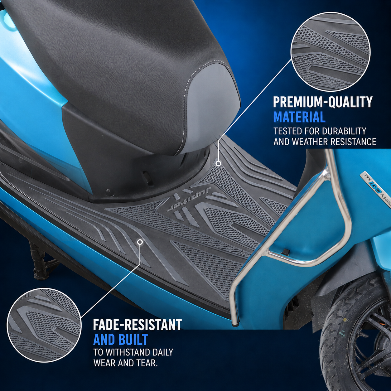 TVS Floor Mat Black & Grey - New Jupiter 110