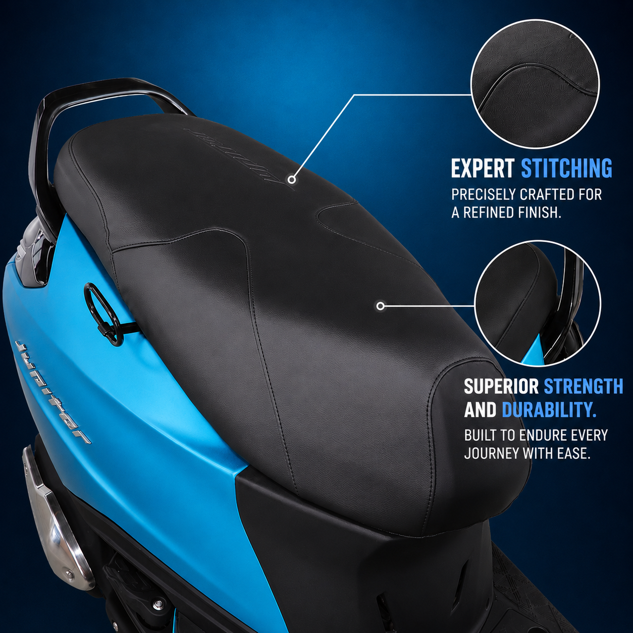 TVS Premium Black Seat Cover for New Jupiter 110