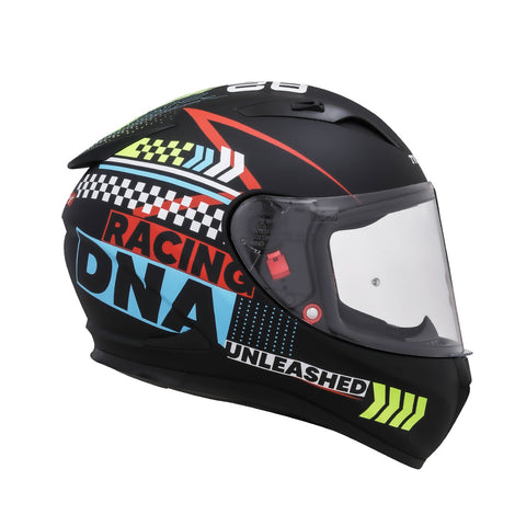 TVS Racing Dual Visor Helmet for Men – Anti-Fog Pin-Lock, Aerodynamic Design & DOT/ISI/ECE Certified – Premium Full Face Helmet For Men