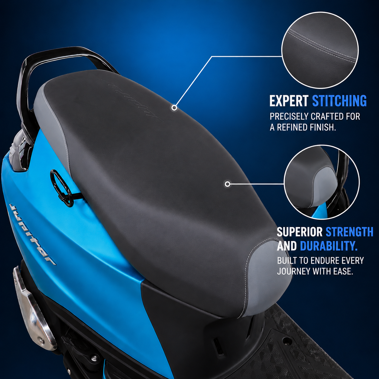 TVS Seat Cover Black Grey Eco for New Jupiter 110