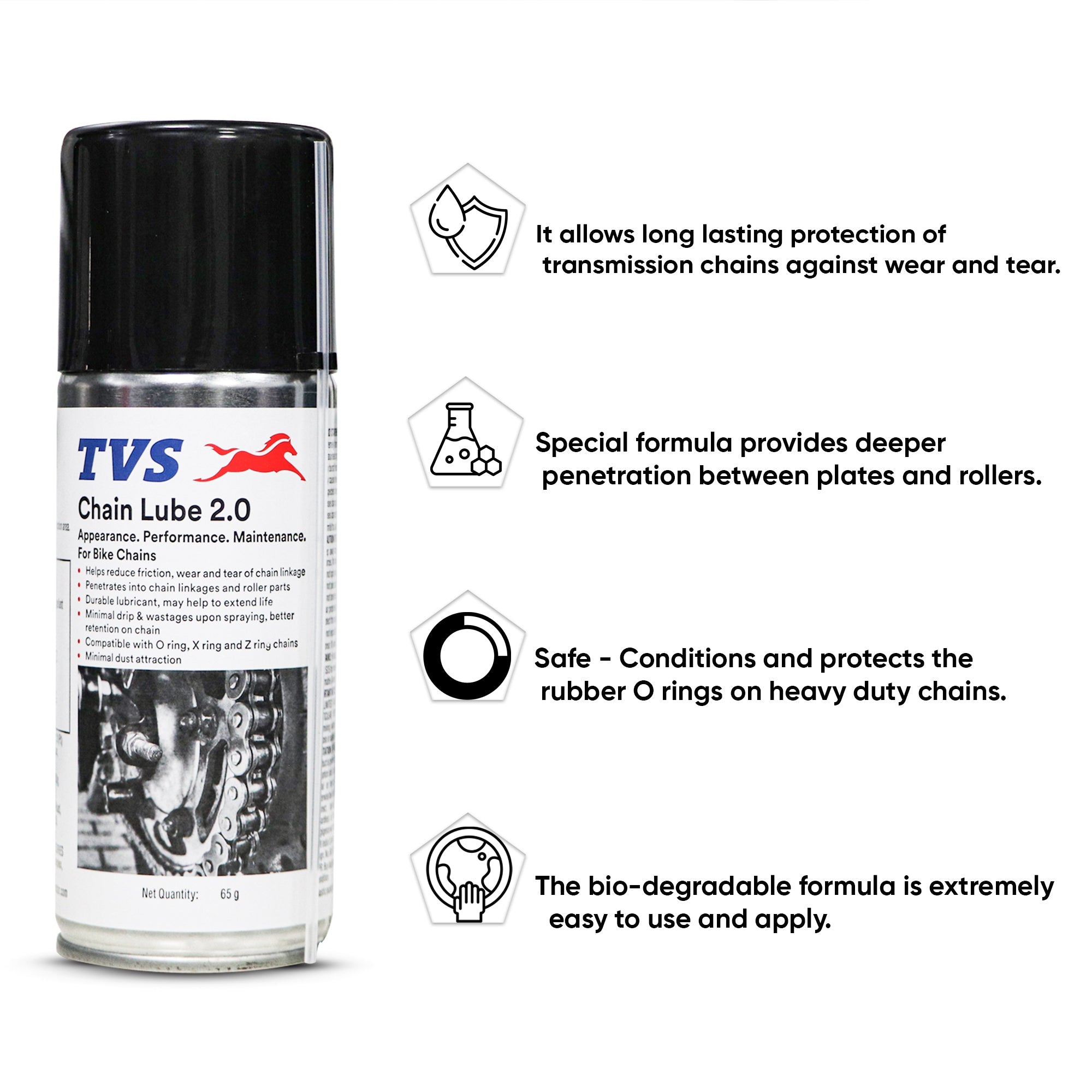  TVS Chain Lube 2.0 - 65Gm. | Precision Lubrication for Peak Chain Performance