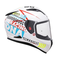 TVS Racing Dual Visor Helmet for Men – Anti-Fog Pin-Lock, Aerodynamic Design & DOT/ISI/ECE Certified – Premium Full Face Helmet For Men