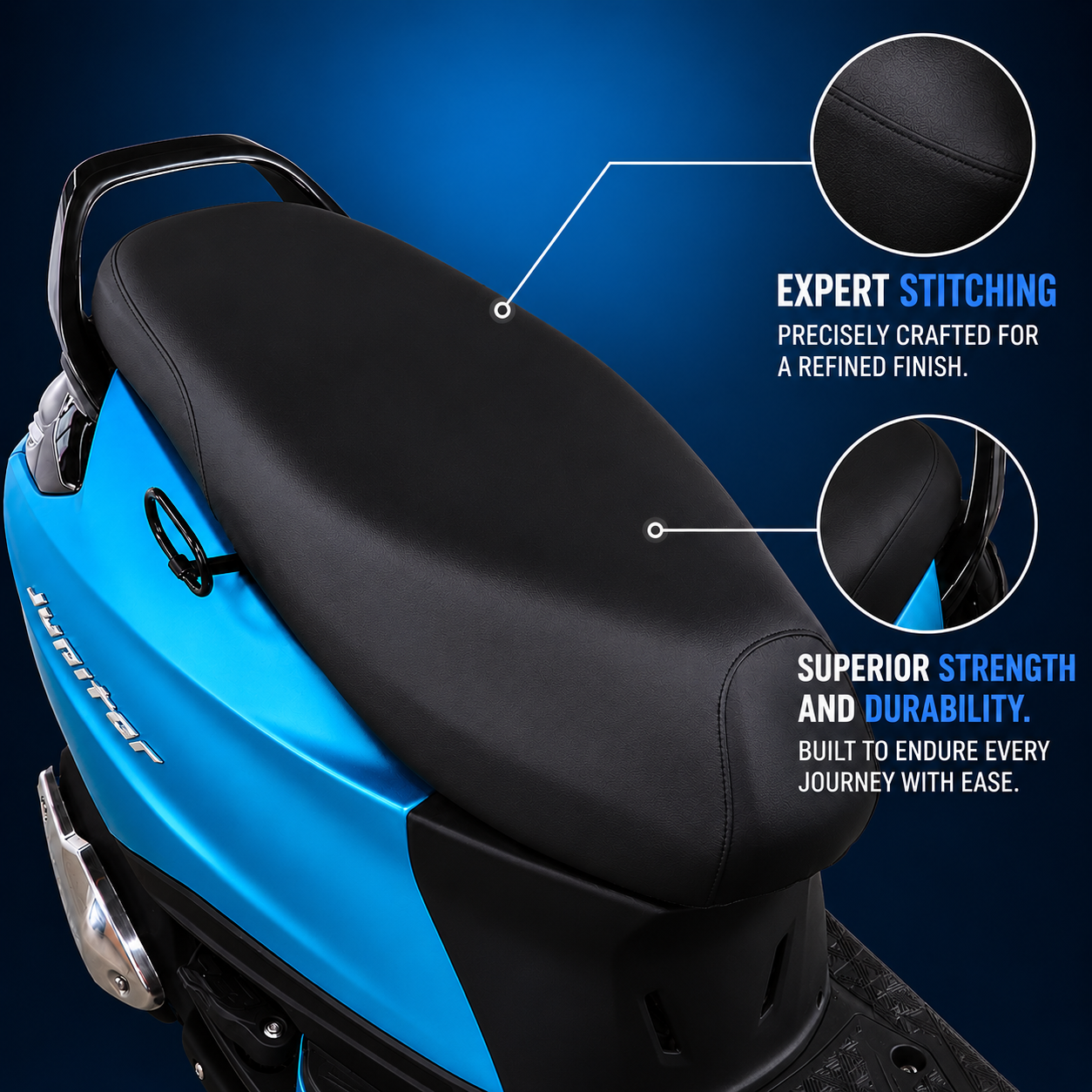 TVS Premium Black Eco Seat Cover for New Jupiter 110