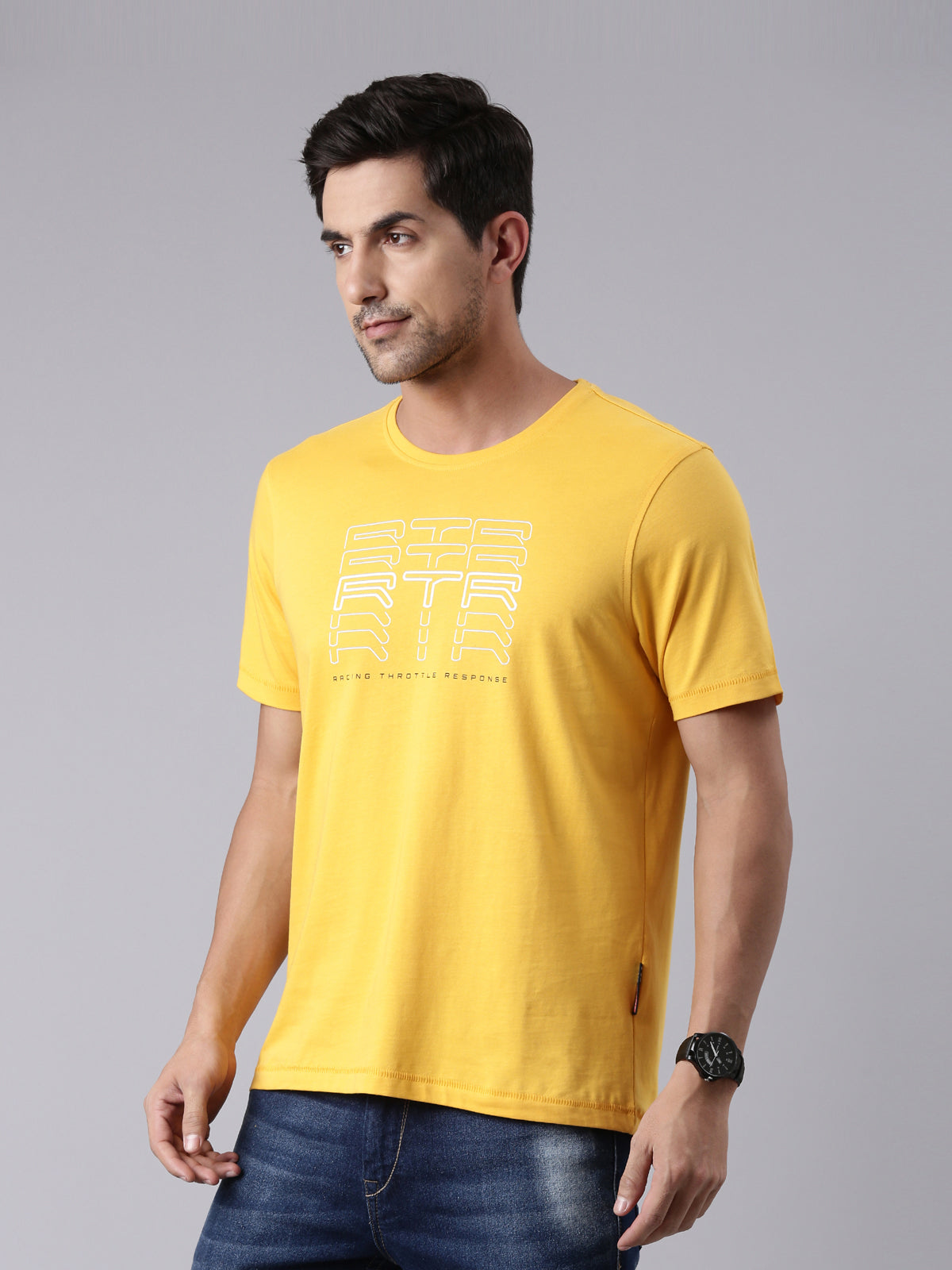  TVS Racing RTR Fury Yellow Crew neck T Shirt
