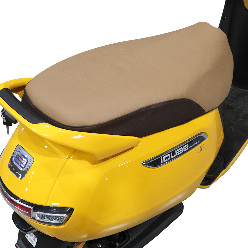 TVS iQube Seat Cover Beige/Brown - Durable Seat Protection
