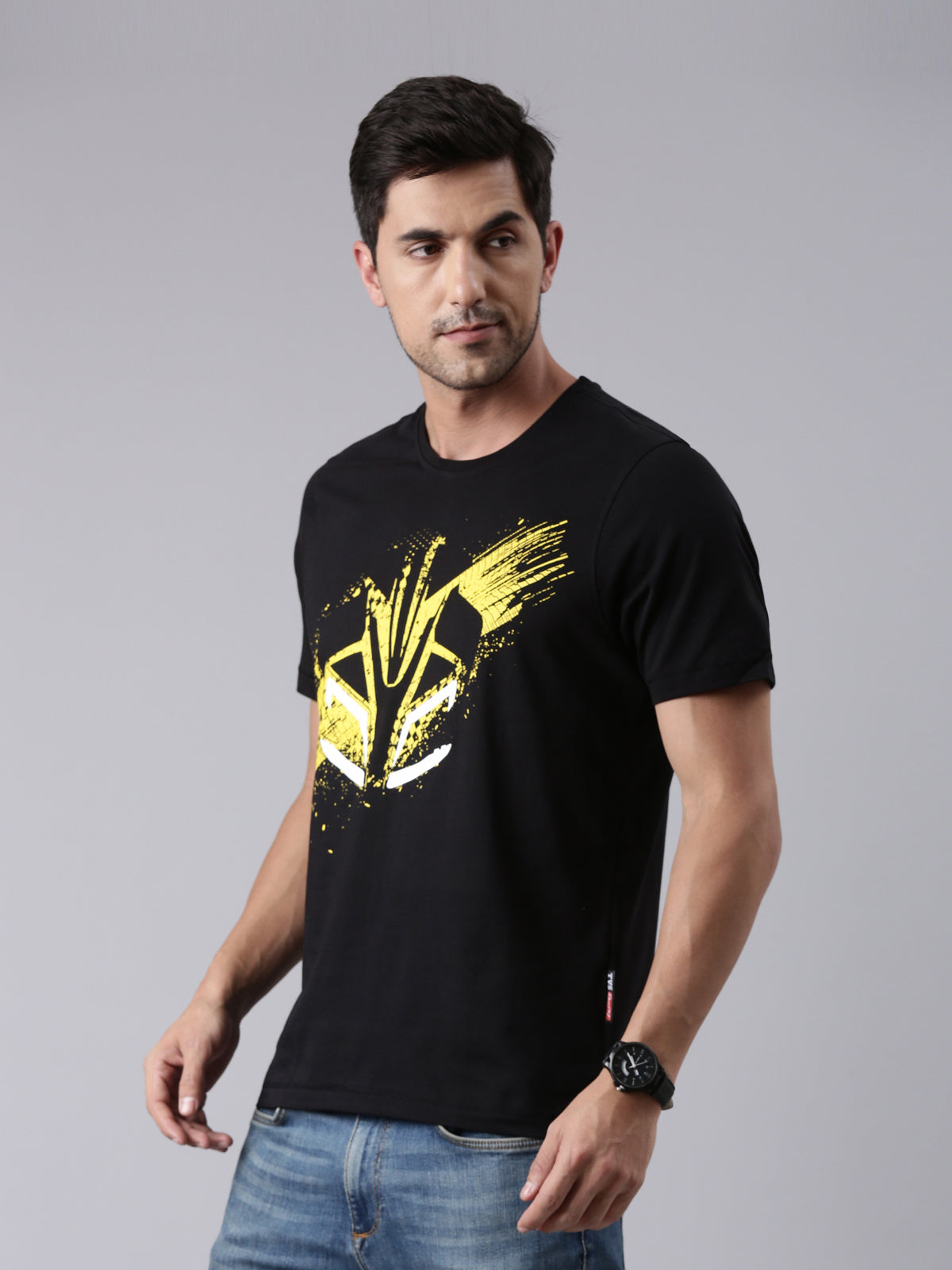  TVS Racing Arsenal Black Cyborg Crew neck T Shirt