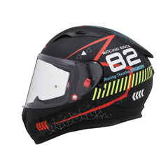 TVS Racing Dual Visor Helmet for Men – Anti-Fog Pin-Lock, Aerodynamic Design & DOT/ISI/ECE Certified – Premium Full Face Helmet For Men