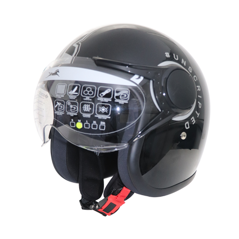 TVS RONIN Half Face Black Helmet - ISI Certified