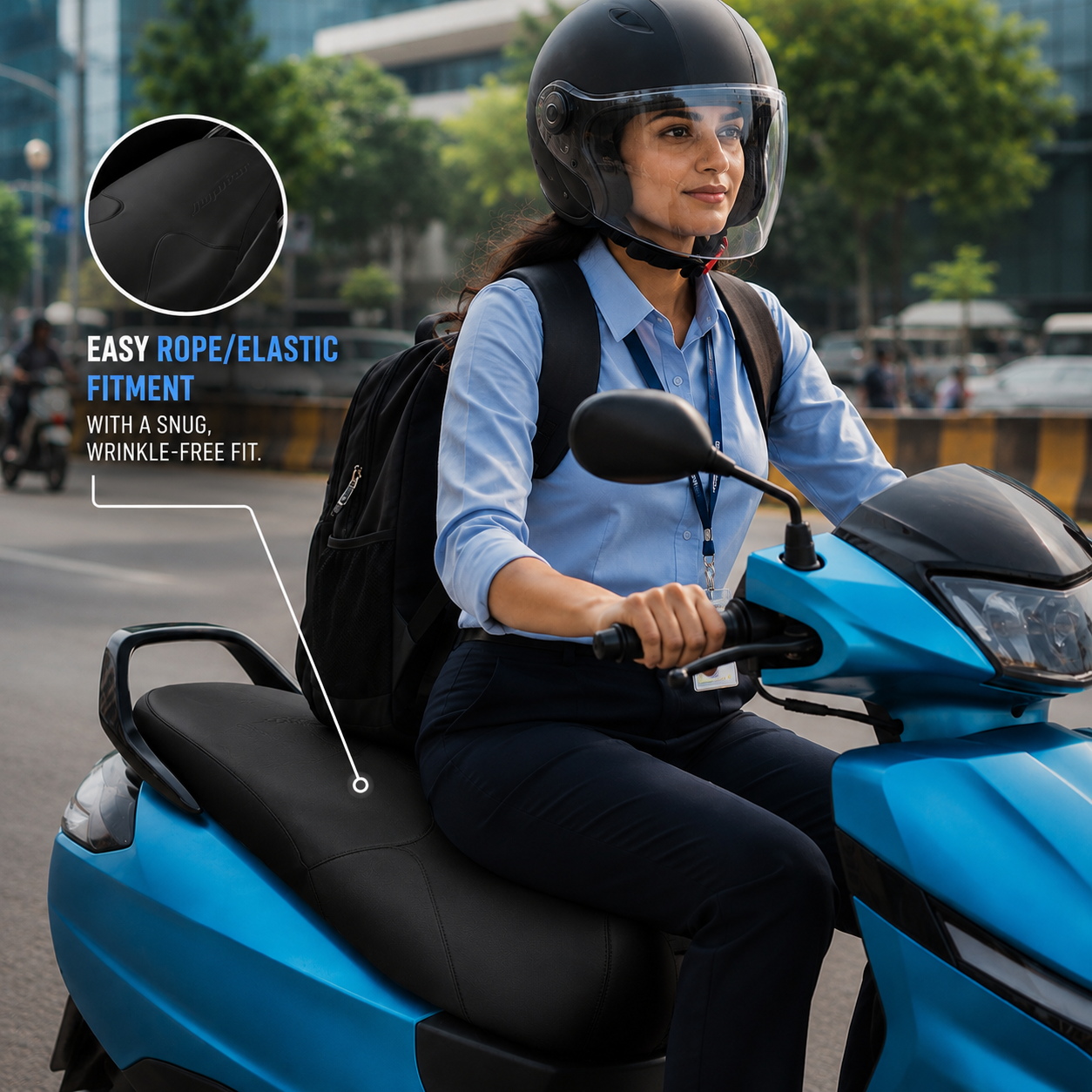 TVS Premium Black Seat Cover for New Jupiter 110