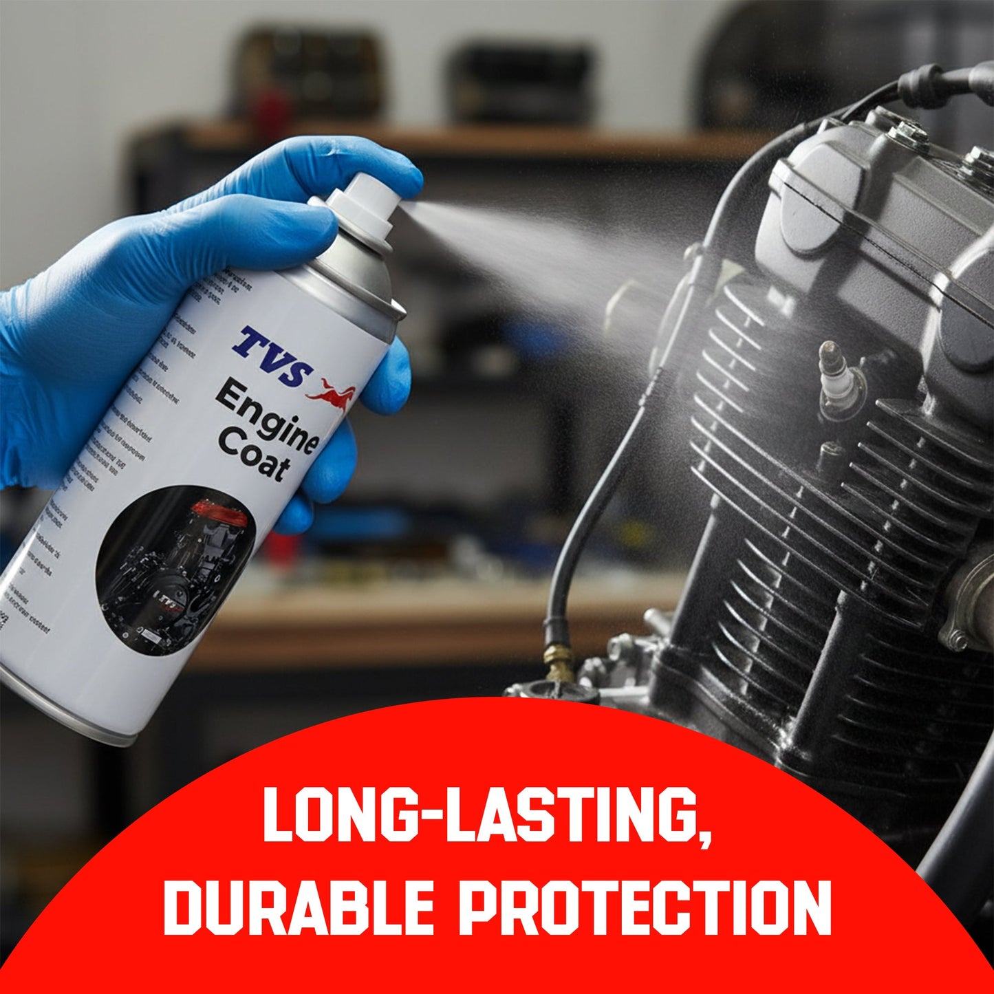 TVS Engine Coat VST 400ml. Protect Your Bike Engine with a Glossy Finish