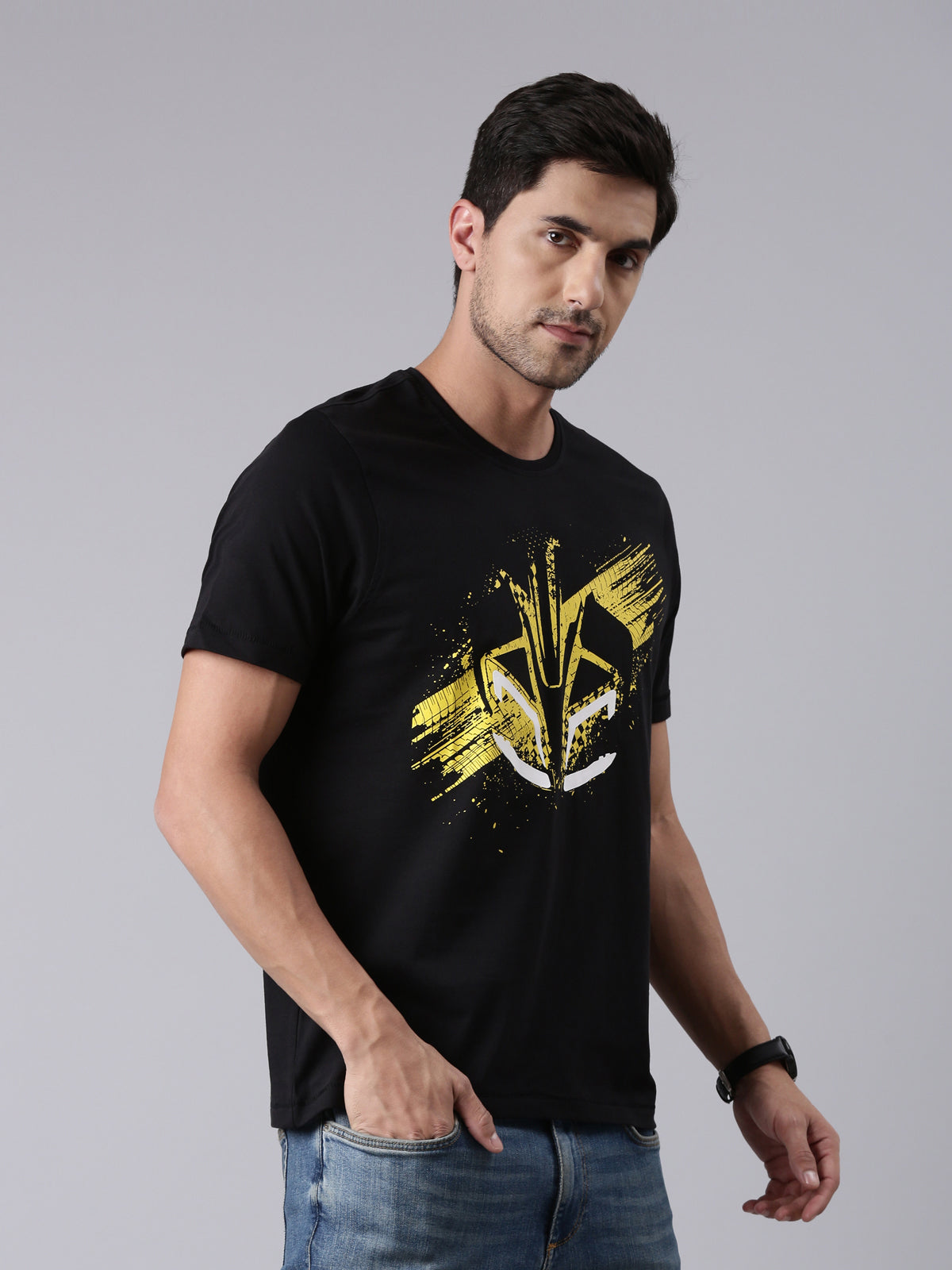  TVS Racing Arsenal Black Cyborg Crew neck T Shirt