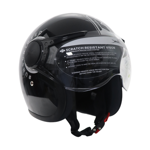 TVS RONIN Half Face Black Helmet - ISI Certified