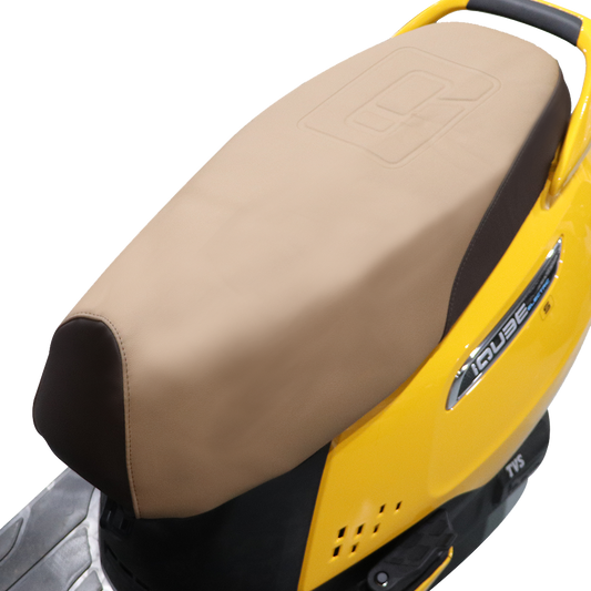 TVS iQube Seat Cover Beige/Brown - Durable Seat Protection