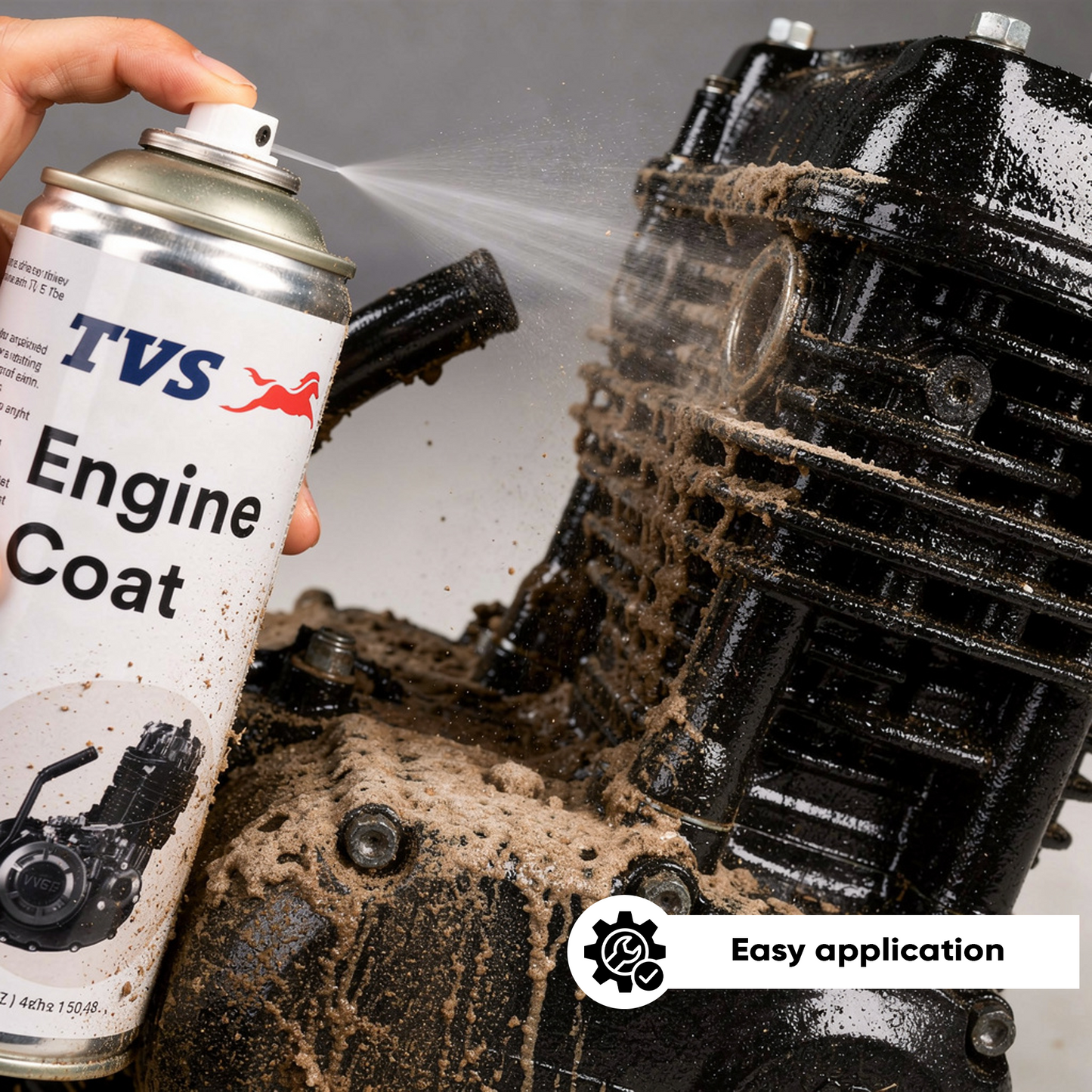 TVS Engine Coat for Bikes – Protects Against Dust & Friction | Enhances Glossy Finish | Easy Maintenance Formula