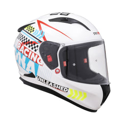 TVS Racing Dual Visor Helmet for Men – Anti-Fog Pin-Lock, Aerodynamic Design & DOT/ISI/ECE Certified – Premium Full Face Helmet For Men
