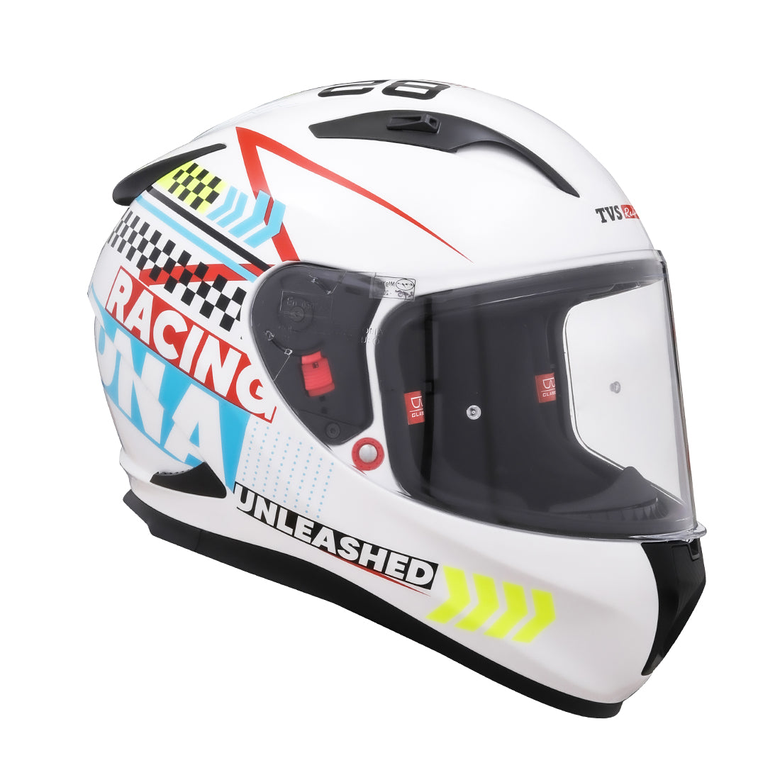 TVS Racing Dual Visor Helmet for Men – Anti-Fog Pin-Lock, Aerodynamic Design & DOT/ISI/ECE Certified – Premium Full Face Helmet For Men