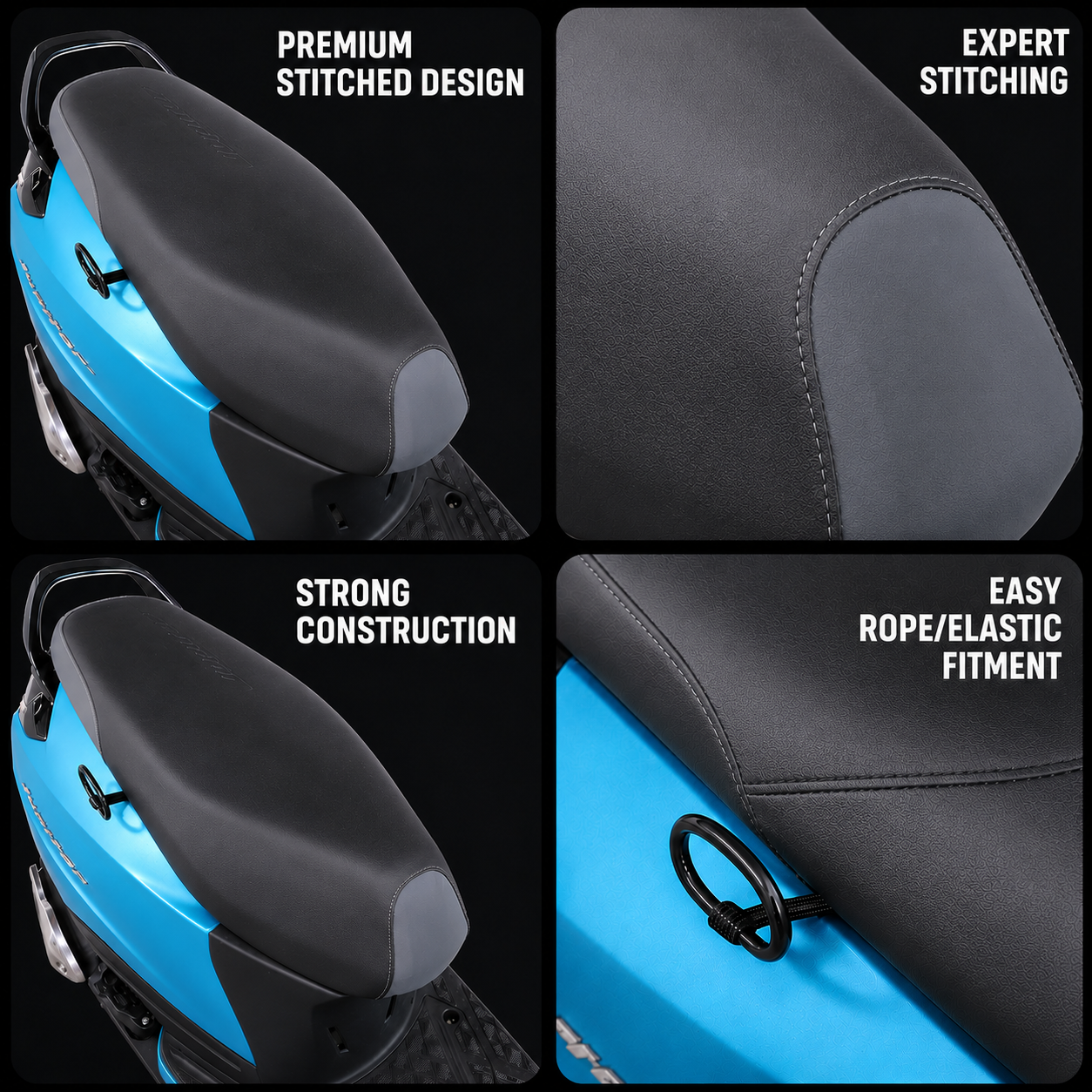 TVS Seat Cover Black Grey Eco for New Jupiter 110