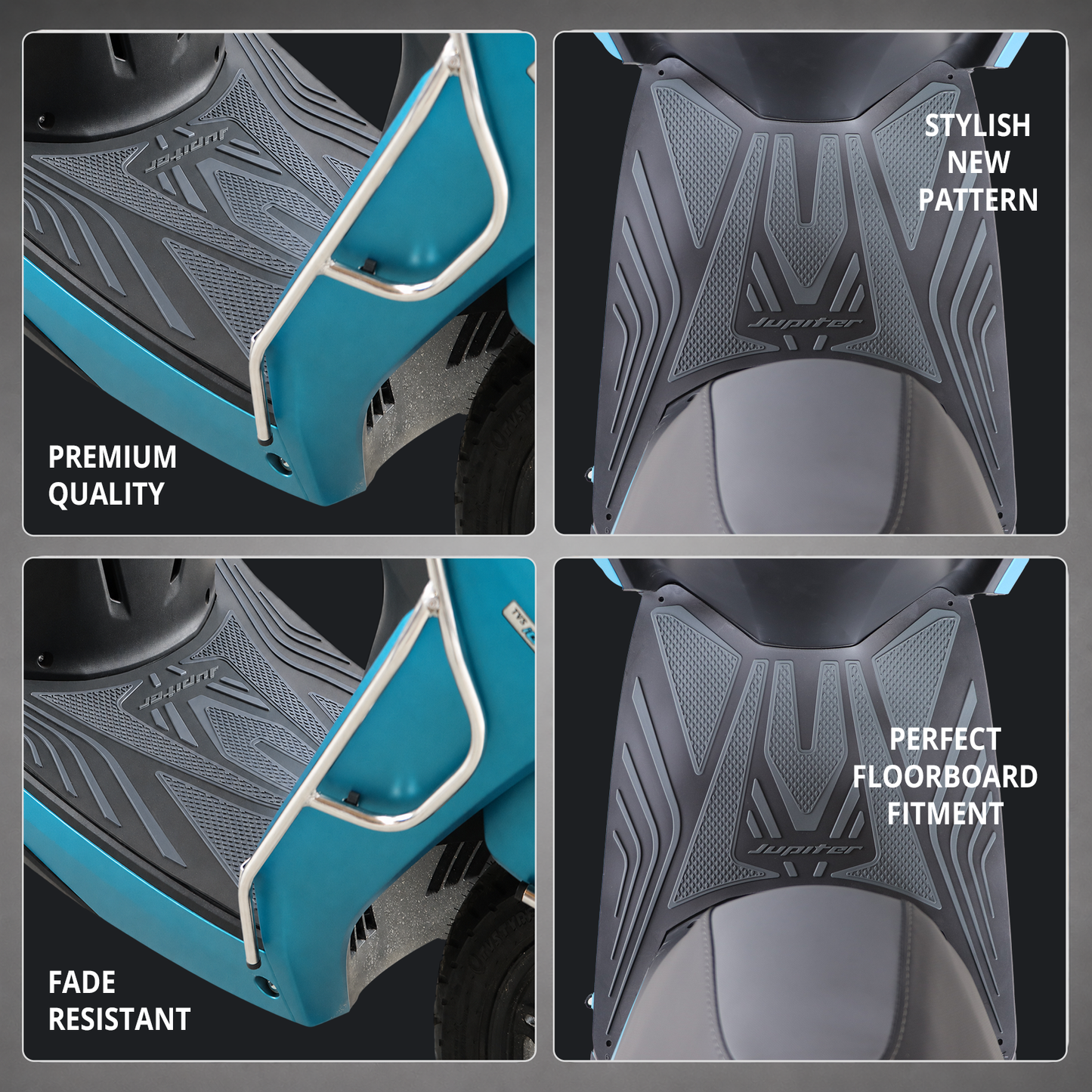 TVS Floor Mat Black & Grey - New Jupiter 110