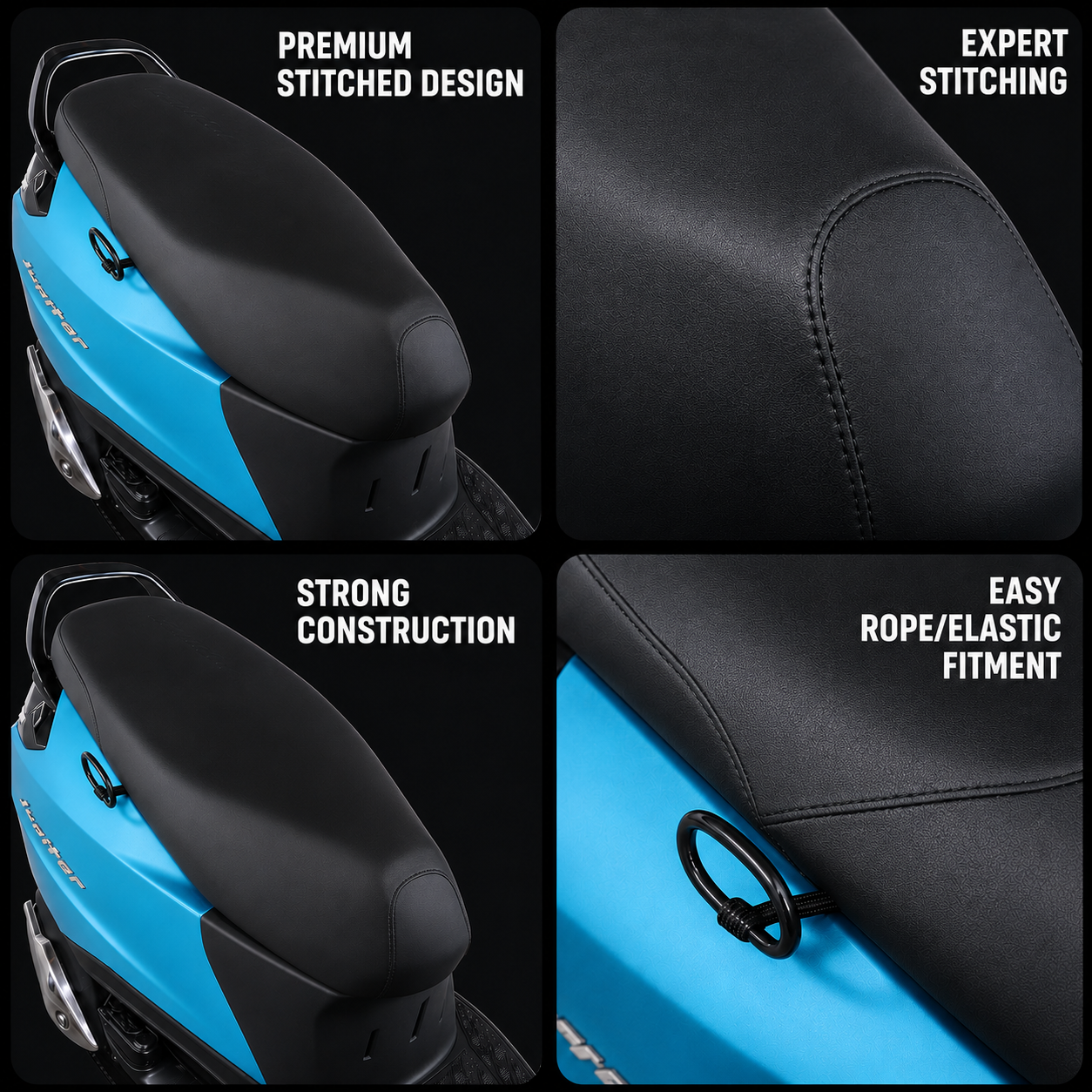 TVS Premium Black Eco Seat Cover for New Jupiter 110