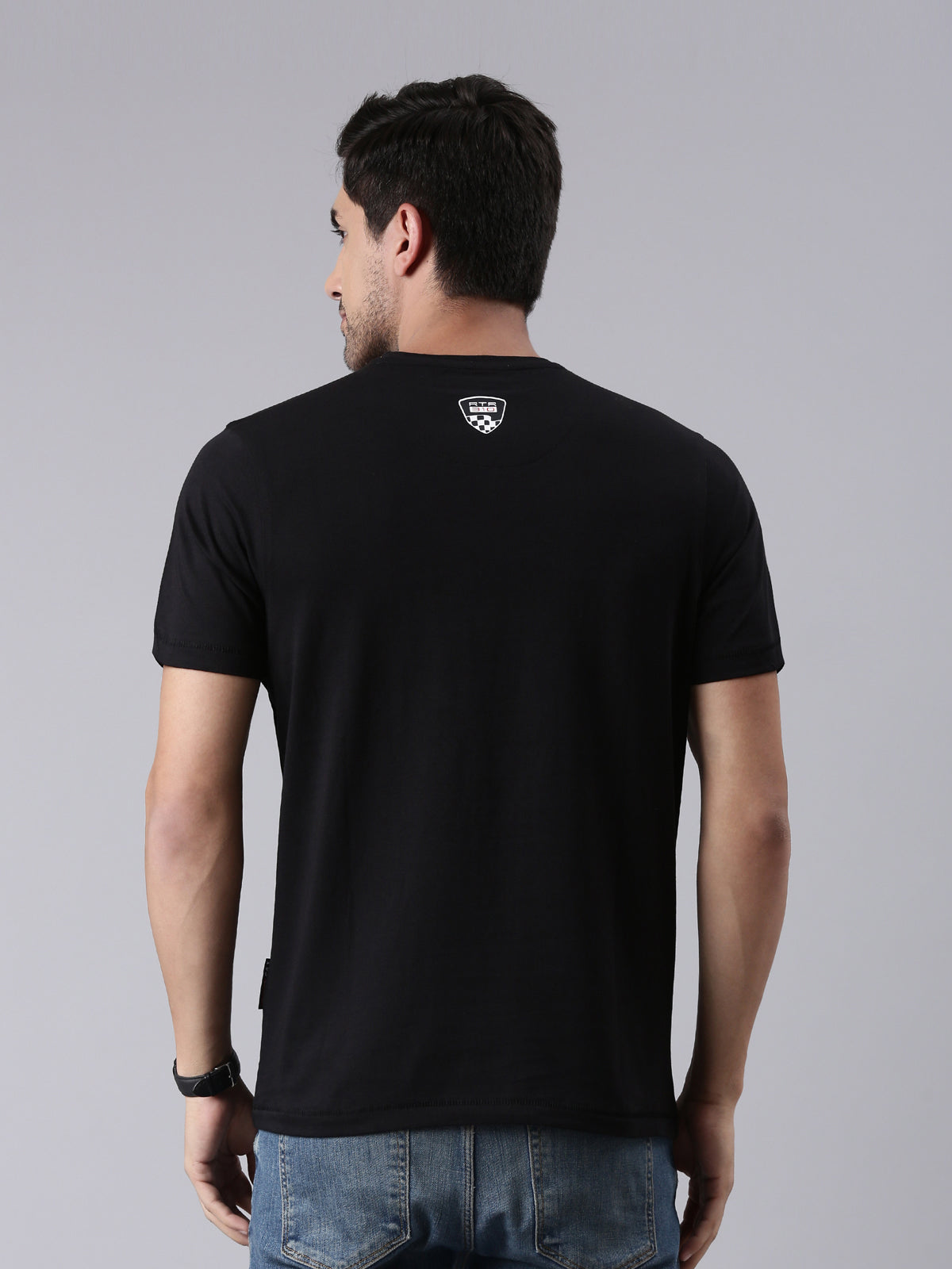  TVS Racing Arsenal Black Cyborg Crew neck T Shirt
