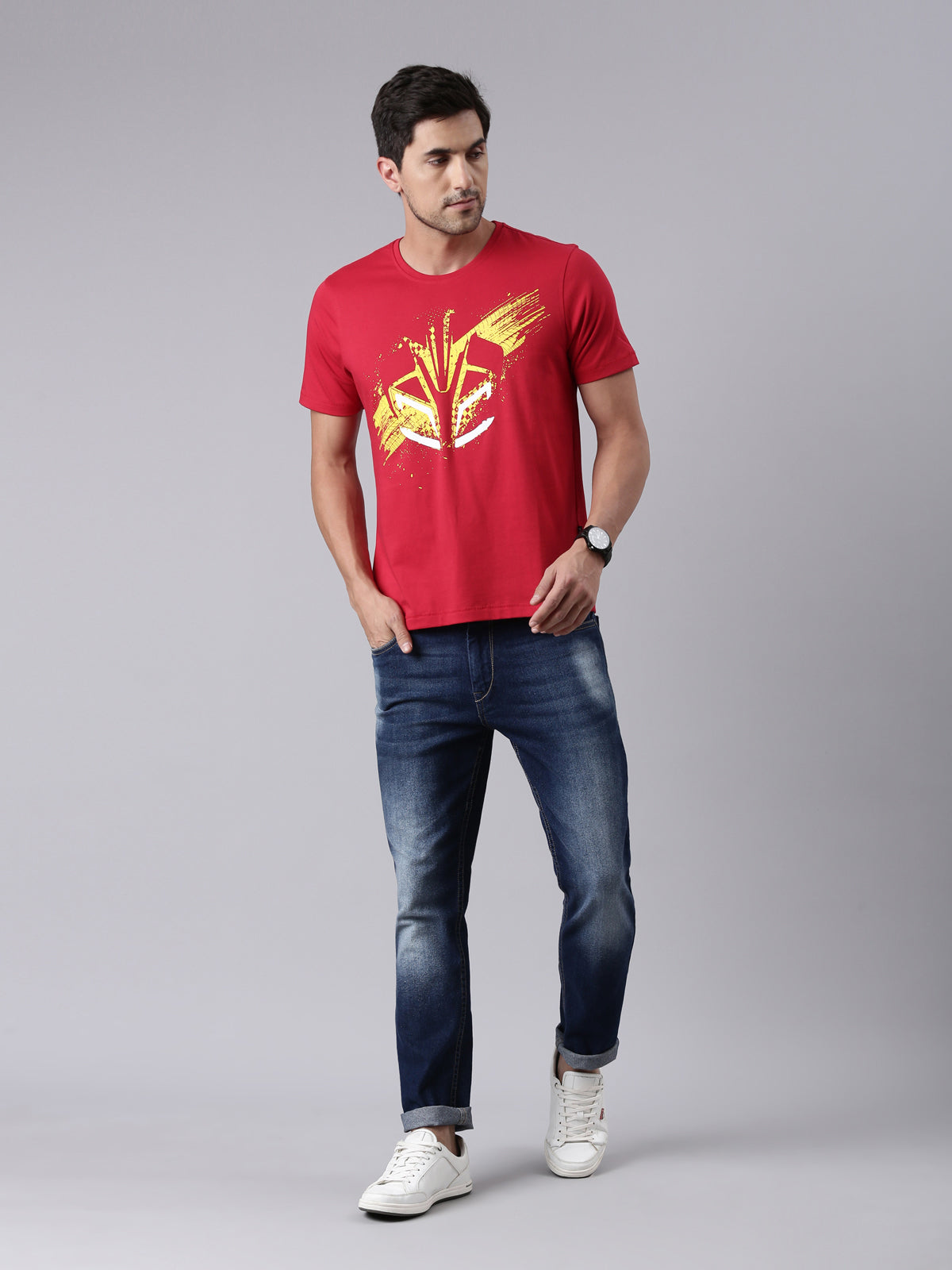  TVS Racing Red Cyborg Crew neck T Shirt