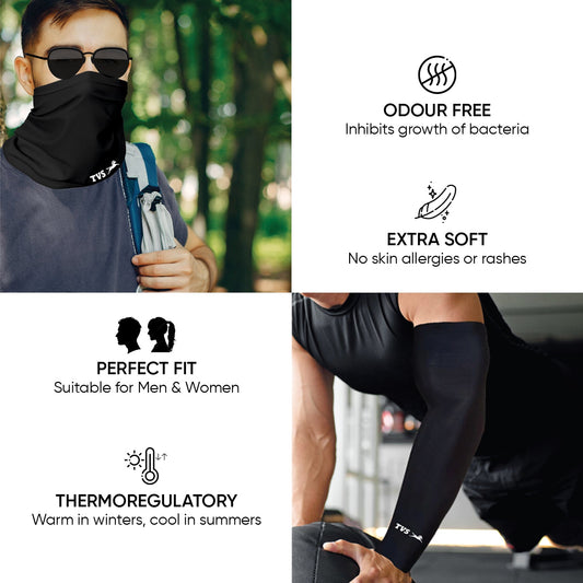TVS Arm Sleeve & Neck Gaiter Set - Suitable for Men & Women