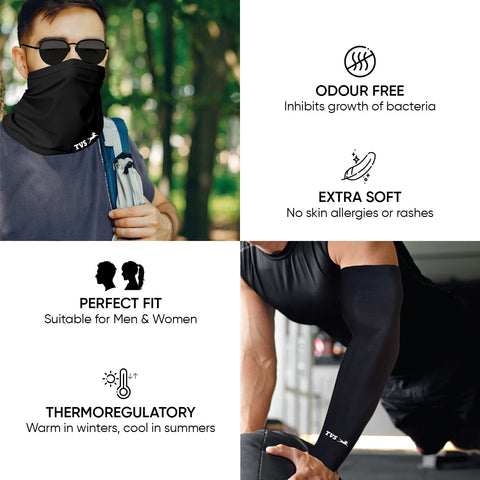TVS Arm Sleeve & Neck Gaiter Set - Suitable for Men & Women
