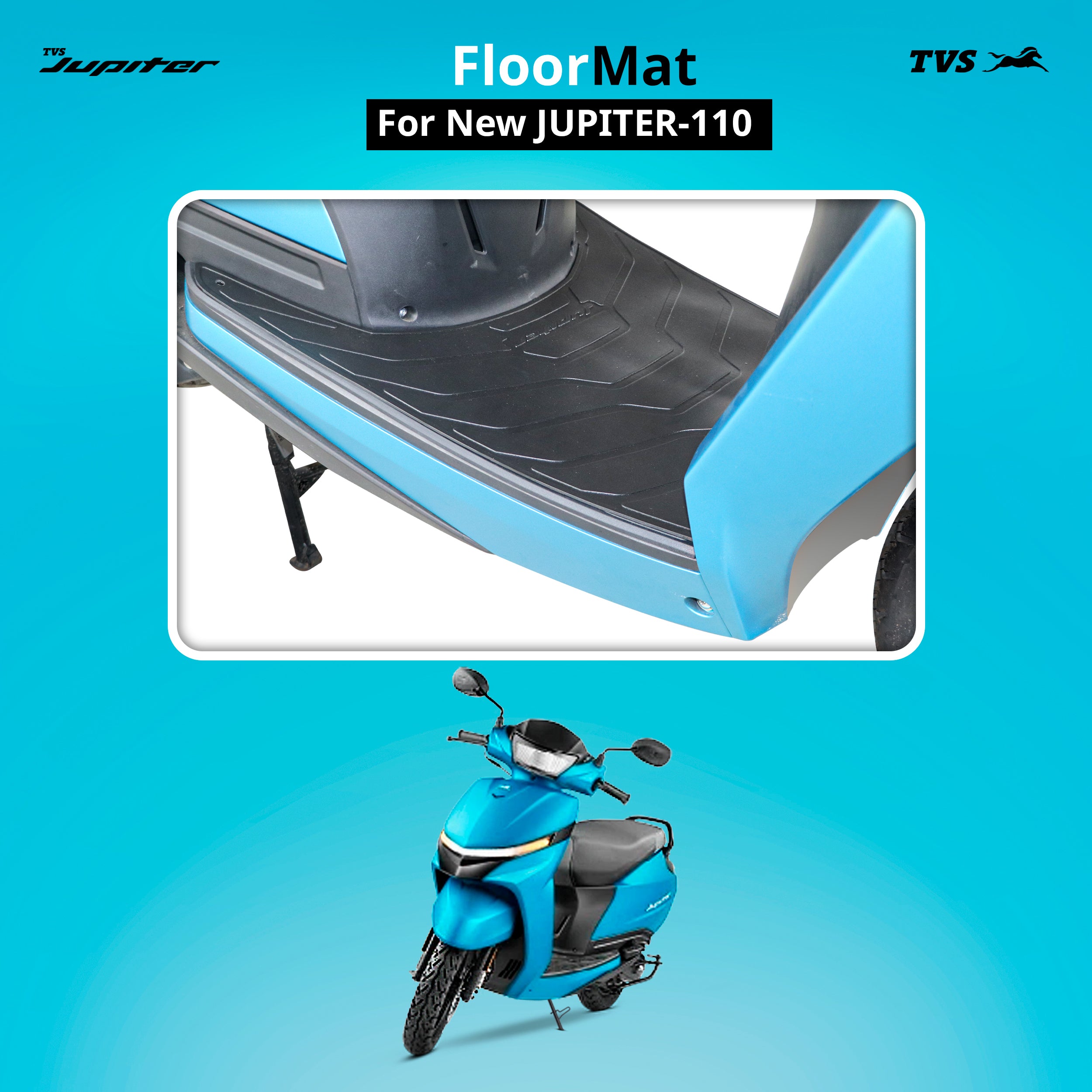  TVS New Jupiter 110 Floormat- Black Eco