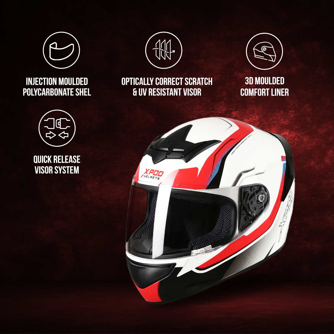  TVS XPOD Helmet - Stylish Full Face Protection