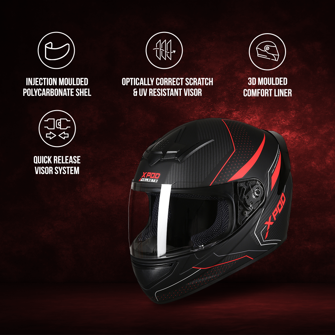  TVS XPOD Helmet - Stylish Full Face Protection