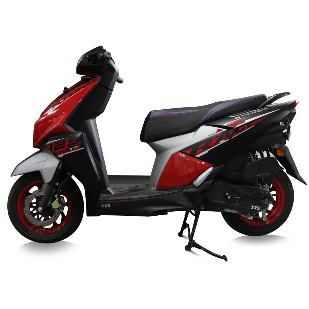  TVS NTORQ Seat Cover Black with Purple -Durable Protection