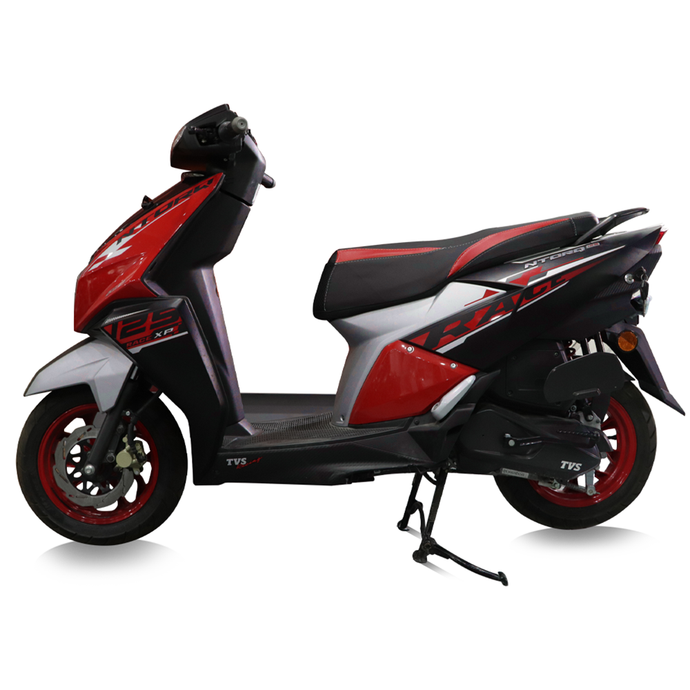  TVS NTORQ Seat Cover Black with Red - Stylish Seat Protection