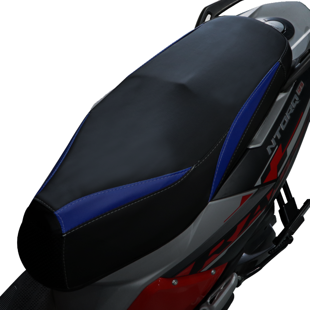  TVS NTORQ Seat Cover Black with Blue -Durable Seat Protection