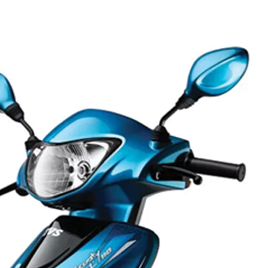 TVS Zest Matte Turquoise Blue Mirror Set | Stylish & Functional