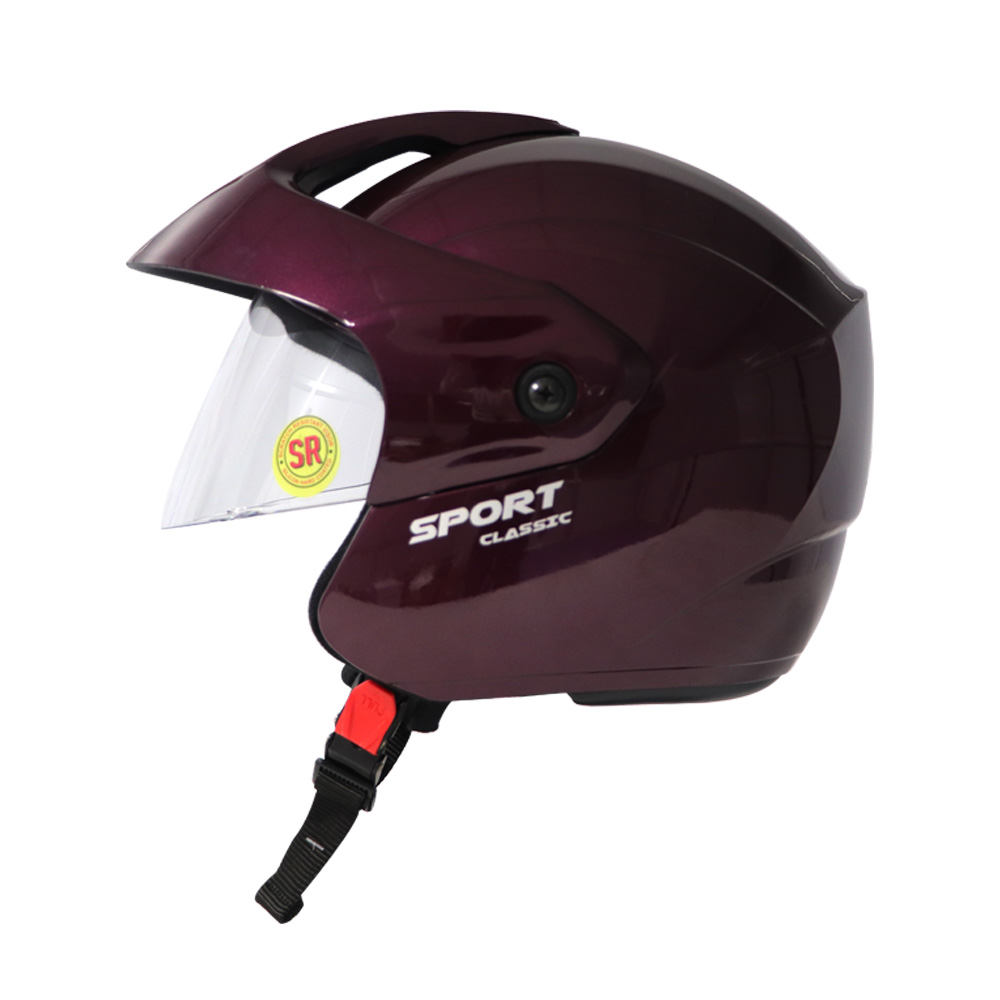 TVS Half Face Helmet Purple - Bold Color with Superior Protection