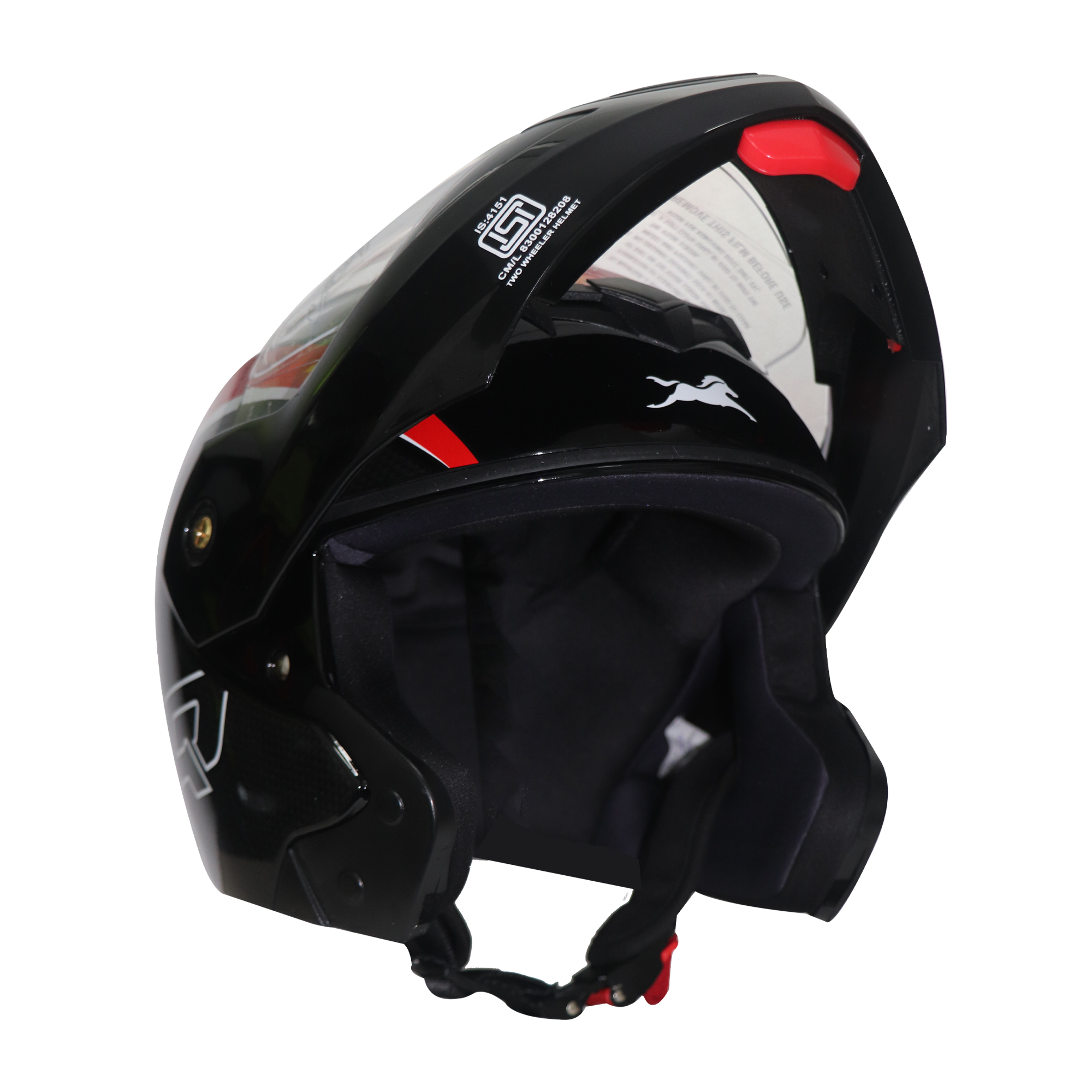  TVS Ntorq Edition Flip Up Helmet (Black Red)