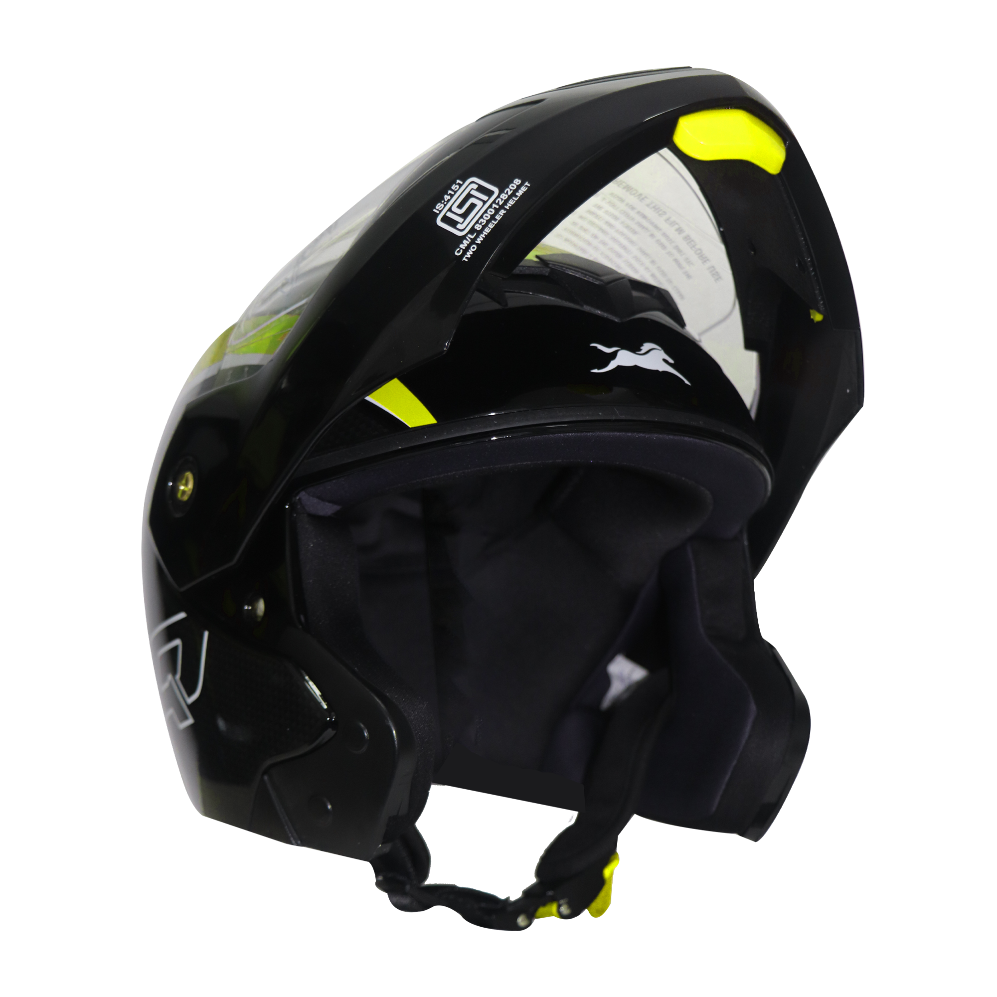  TVS Ntorq Flip-up Helmet, Color: Neon & Black - ISI Certified