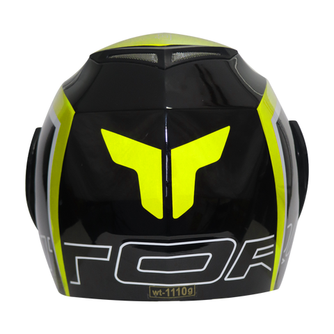 TVS Ntorq Flip-up Helmet, Color: Neon & Black - ISI Certified
